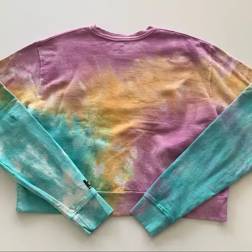By Samii Ryan | Don’t Play Me Multicolor Tie Dye Cropped Sweatshirt Medium Pink