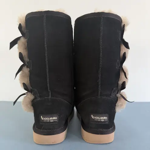 Koolaburra by UGG Victoria Tall Black Suede Bow Winter Boots Size 6