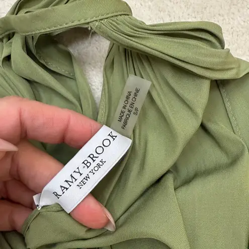 Ramy Brook Audrey Smocked Sleeveless Midi Dress in Spruce Green Size Small