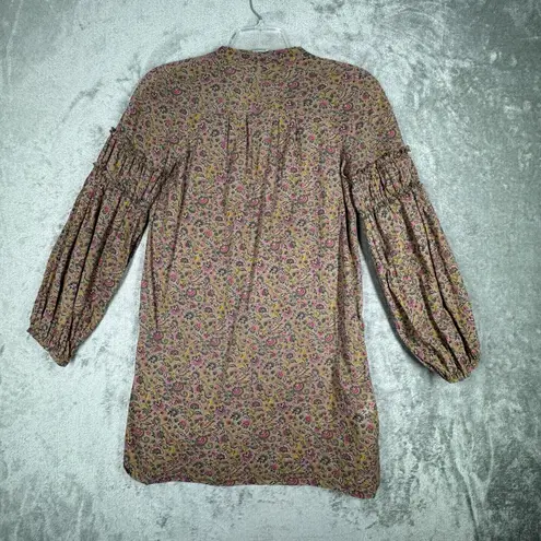 Comptoir Des Cotonniers Shirt Womens Medium 36 Brown Pink Floral Boho Cottage