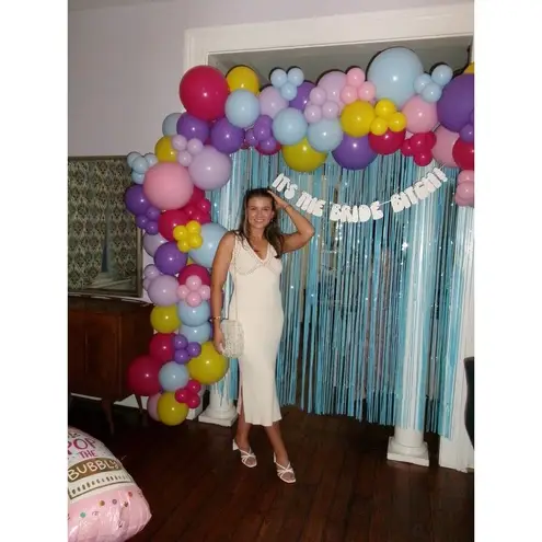 DEREK LAM 10 CROSBY x RTR White Knit Ribbed Crochet Knit Midi Dress Size XS Yellow