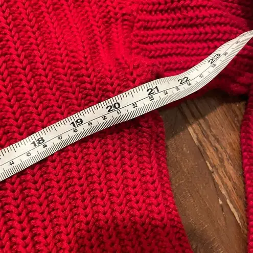 Lauren Ralph Lauren chunky knit red sweater shawl neck small