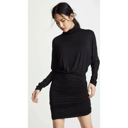 Veronica Beard Ruched Bodycon Turtleneck Dolman Sleeve Dress Black size Small