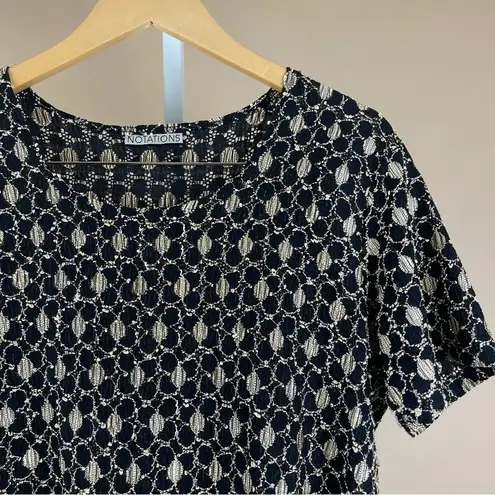 Notations Vintage Medium Holiday Gold Black Formal Top Metallic 40’s 50’s Retro