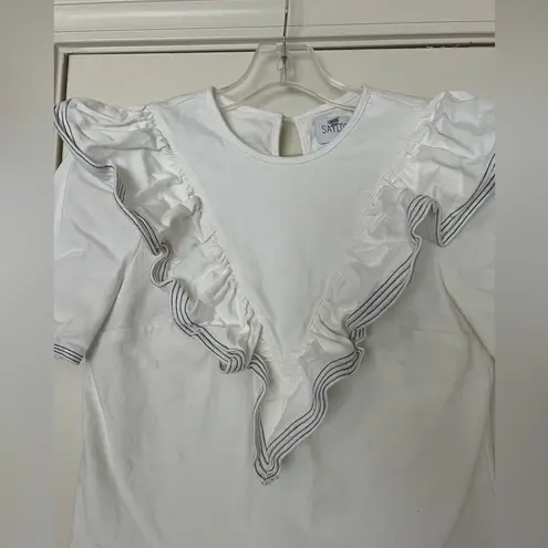 Saylor Harriette Denim Ruffle Top