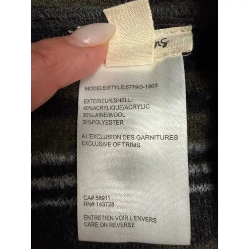 Tribal Jeans Wool Blend Open Front Cardigan Jacket Pockets Gray Olive S Size 4