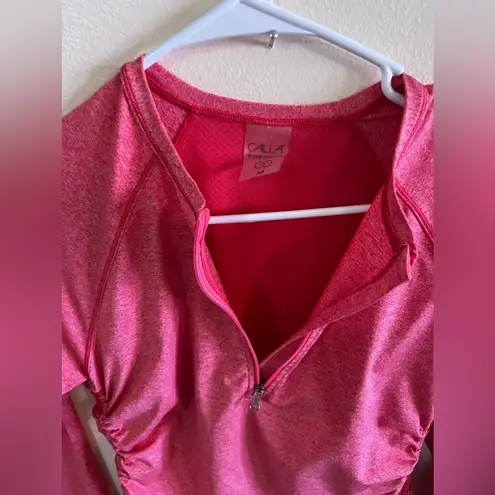 Calia Women’s S long Sleeve Pink 1/2 Zip Polo Pullover Jacket w Thumbholes M Size M