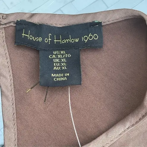 HOUSE of Harlow 1960 x REVOLVE Beige brown satin long keyhole maxi dress Sz XL