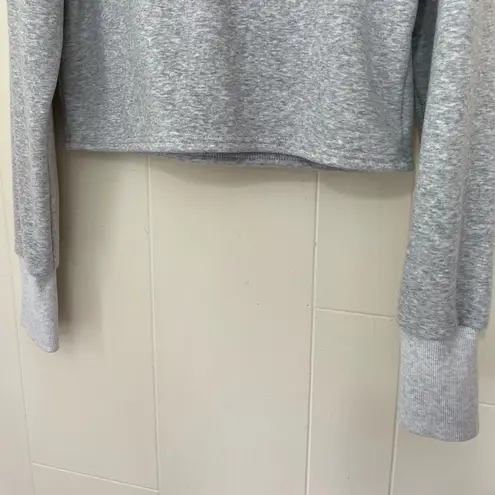 Senita Athletics Hailey Crop Quarter Zip Pullover Grey Fleece Lined ~ Size Small