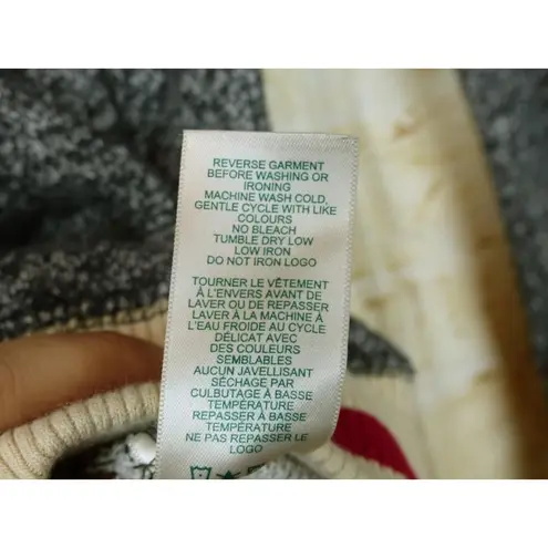 Roots Canada Womens XS Hooded Pullover Sweater Heather Black Varsity Cuffs