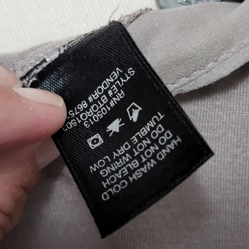 BKE Boutique taupe mixed media chiffon sequin tank size medium