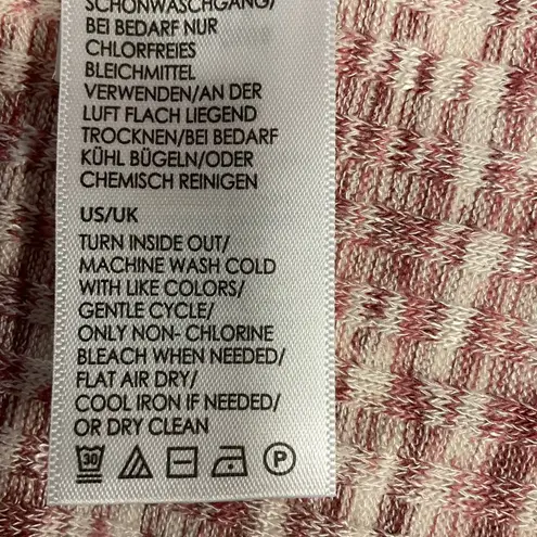 Liverpool Los Angeles Womens Space Dyed Pink V-Neck Short Sleeve Knit Top Sz L