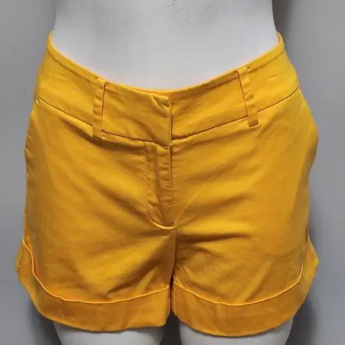 Pacific&Co NY& dazzling yellow high waist flat front shorts size 8