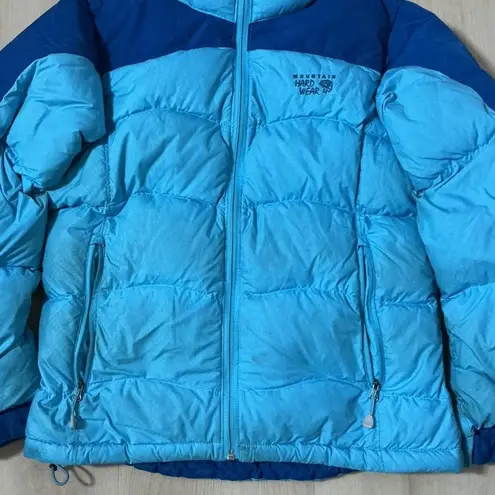 Mountain Hardwear Down Puffer Jacket Womens Blue Full Zip Outdoor Insulated Coat