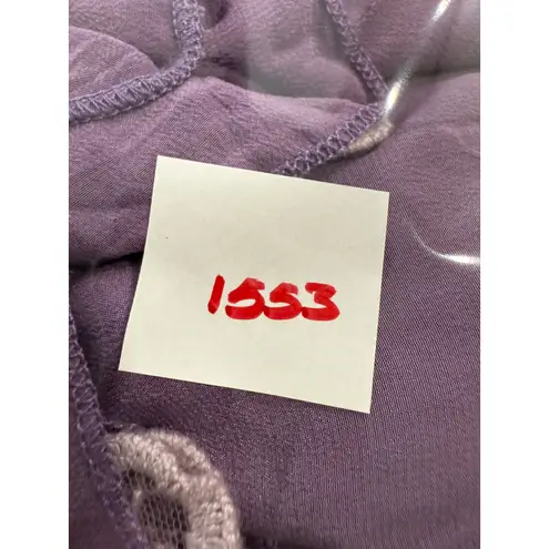 Sistes Made in Italy Purple Strapless Top White Floral Lace Trim Boho Summer