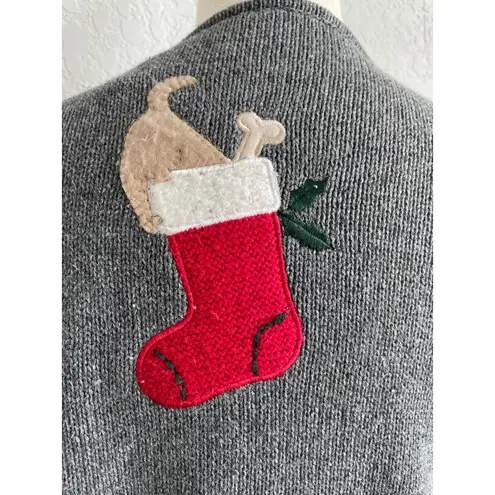 CRAZY HORSE Full Zipper Christmas Cardigan Novelty Dog Sweater Large