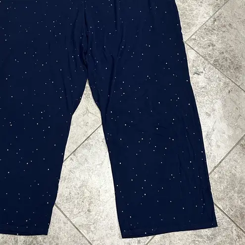 Soma Cool Noght Navy Pajama Pants PJ Gold Star Print XL Blue