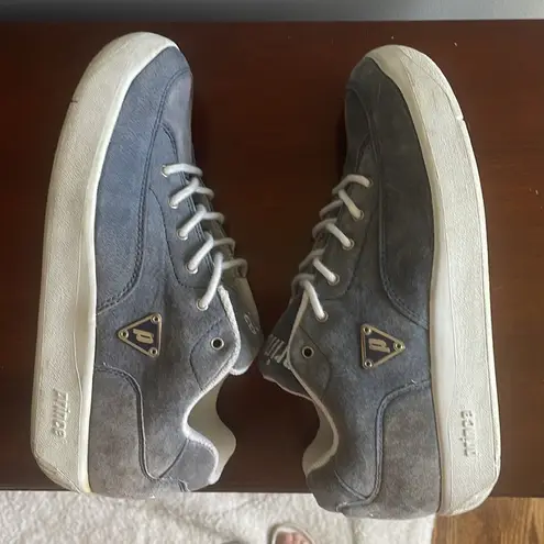Prince Blue Suede Tennis Shoes Sneakers Size 8W Cute Chunky Sole