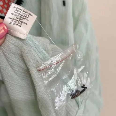 Lovestitch Beaded Gauze Halter Tunic Top Embellished Sleeveless Boho Size Medium