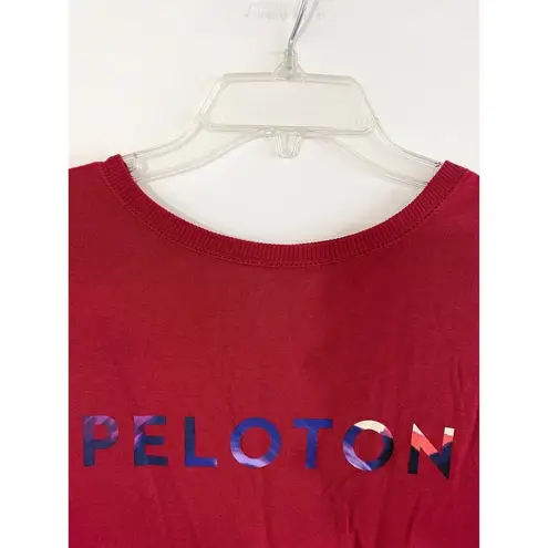 Peloton Small Top Sweatshirt Spell Out Logo Graphic Long Line Hi Lo Long Sleeve
