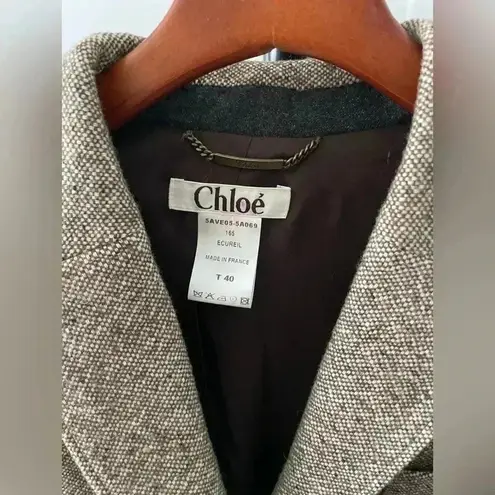 Chloé CHLOE vintage tweed wool jacket sport coat blazer size 40 made in France