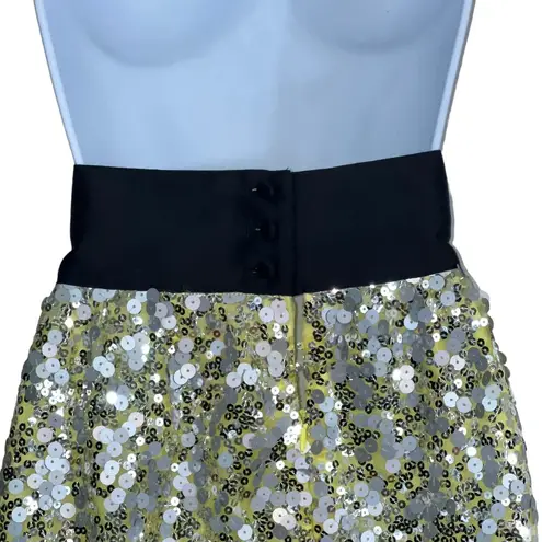 Robert Rodriguez Pencil Skirt Sequined Lemonchello Black Band