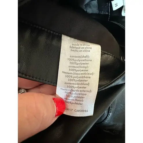 We Wore What Stiletto Vegan Leather Pants With Ankle Zip In Black Size 25