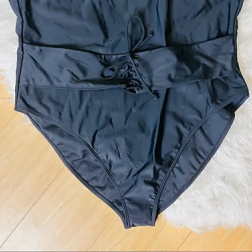 One Piece Swimsuit plus size black 2X Black
