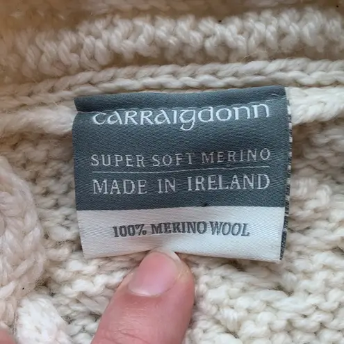 carraigdonn merino wool cable knit sweater White Size XS