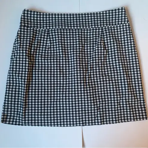 Charter Club Buffalo Plaid Stretchy Floral Embroidered Skirt w/ Built in Shorts