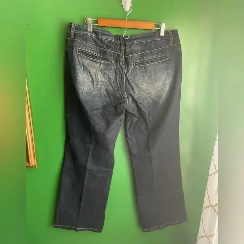 DKNY  Jeans Sz 14 P‎ Dark Wash Side Button EUC!