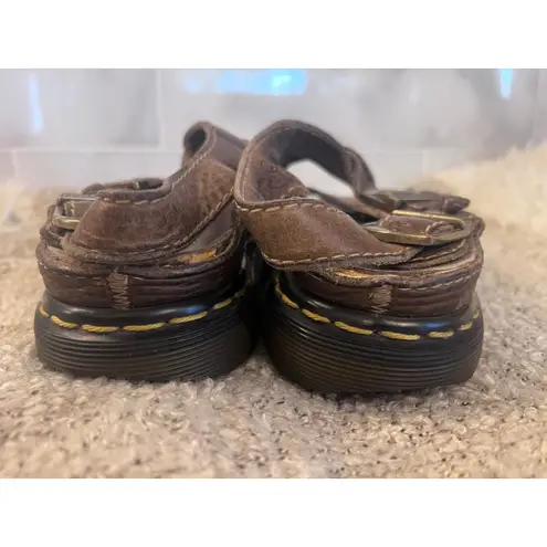 Dr. Martens VTG  Brown Leather Buckle Gladiator Platform Sandals 8209 90s Size 8