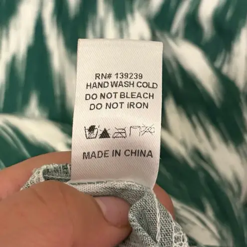 Tuckernuck Pomander Place Green White Ikat Kenzo Mini Dress Size Large