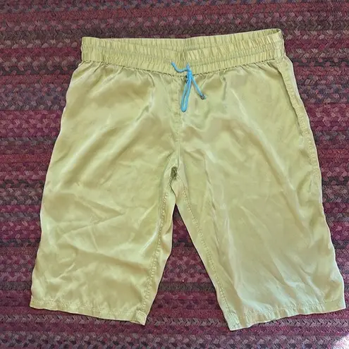 VTG BODY BY VICTORIA LIME GREEN 100% SILK 13” SHORTS