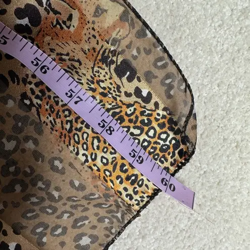 Leopard Print Silk Scarf Brown
