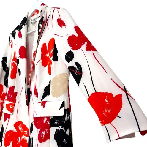 Kasper White Floral Multicolor Blazer Suit Coat Women's Size 2 PETITE NWT