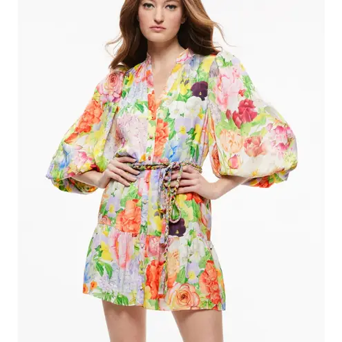 Alice + Olivia  Antonette Long-Sleeve Button-Front Mini Dress – Women’s Size 10