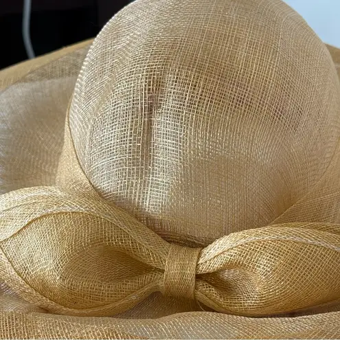 Toucan Collection New York Brimmed Straw Hat Bow Detail Cottagecore Garden Party Tan