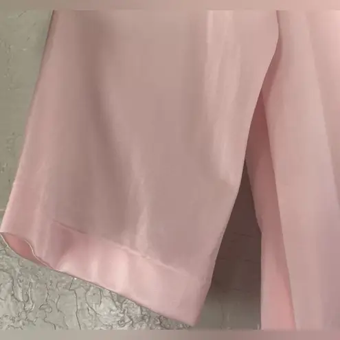 Vintage Lorraine PINK Nylon Floral Embroidered Nightgown Size Large Ice Pink GUC