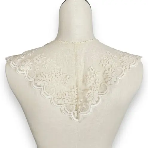 Vintage Lace Detached Collar Scalloped Button Women‎ Lolita Goth Victorian Cream