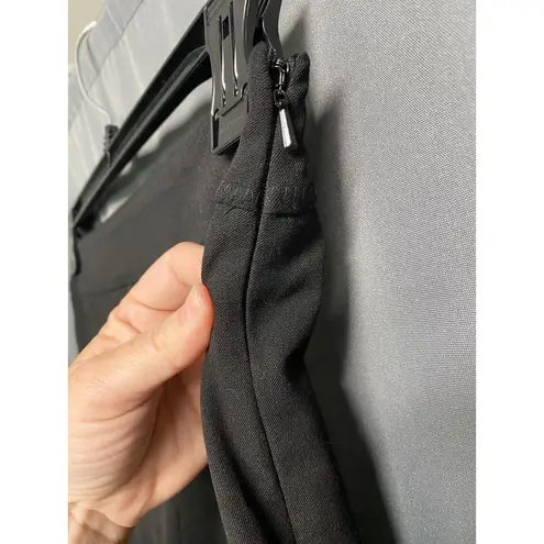 Reiss Pants Womens 6 Black Elastic Waist Jayne Split Front Skinny Side Zip B65