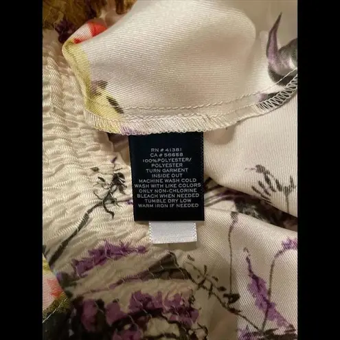 Ralph Lauren Lauren  Floral Satin Skirt Cream Color‎ Womens Size L