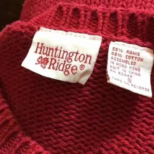 Vintage 80s bright colorful artistic sweater Red