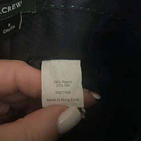 ✨J.Crew Silk Velvet City Fit Wide Leg Full Length Dress Sz 8 Pants✨ Black