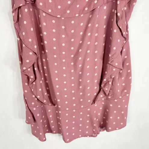 Matilda Jane XS Tank Top ruffled Polka Dot Pink Sleeveless Ryan Smocked 1607