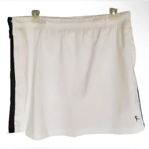 Women's Mid Rise Danskin Skort Performance Skort Shorts WhiteBlack size M(8