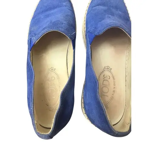 TODS Suede Espadrilles Size: EU38,US 7.5 Blue