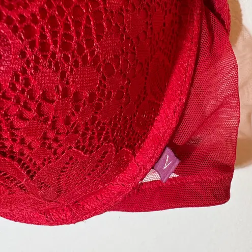 Victoria's Secret Victoria Secret Red Lace Lined Demi Bra 38D