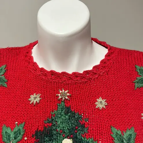 Ugly Christmas Sweater Vintage 90’s Tiara Petites  with jingle bells size M