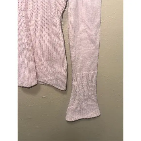 White House | Black Market  Pink Knit Funnel Neck‎ Long Sleeve Fitted Sweater